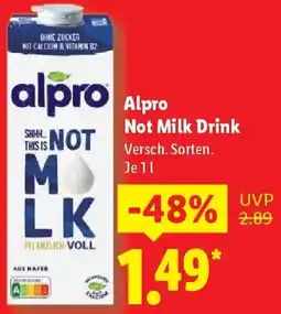 Lidl Alpro Not Milk Drink Angebot