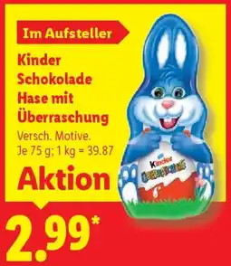 Lidl Kinder Schokolade Hase mit Überraschung Angebot