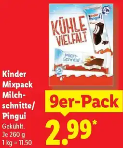 Lidl Kinder Mixpack Milchschnitte/ Pingui Angebot