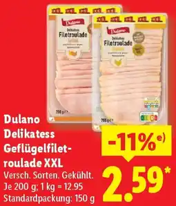 Lidl Dulano Delikatess Geflügelfiletroulade XXL Angebot