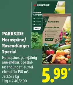 Lidl PARKSIDE Hornspäne/ Rasendünger Spezial Angebot