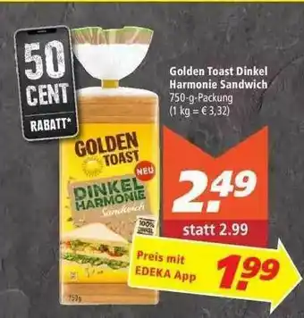 Marktkauf Golden Toast Dinkel Harmonie Sandwich Angebot