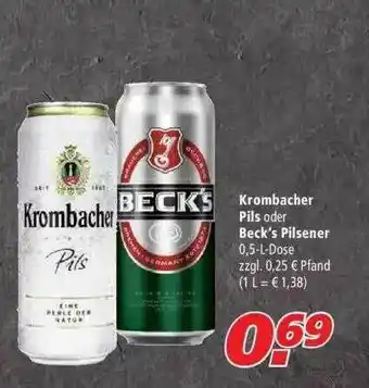 Marktkauf Krombacher Pils Oder Beck's Pilsener Angebot