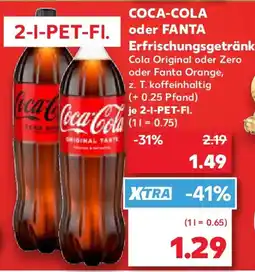 Kaufland COCA-COLA oder FANTA Erfrischungsgetränk Angebot