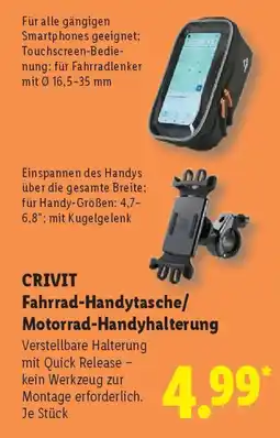 Lidl CRIVIT Fahrrad-Handytasche/ Motorrad-Handyhalterung Angebot