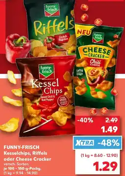 Kaufland FUNNY-FRISCH Kesselchips, Riffels oder Cheese Cracker Angebot