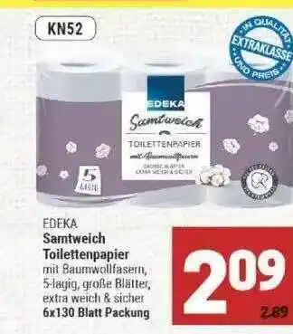 Marktkauf Edeka Samtweich Toilettenpapier Angebot