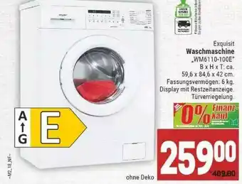Marktkauf Exquisit Waschmaschine „wm6110-100e“ Angebot