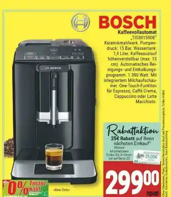 Marktkauf Bosch Kaffeevollautomat „tis30159de“ Angebot