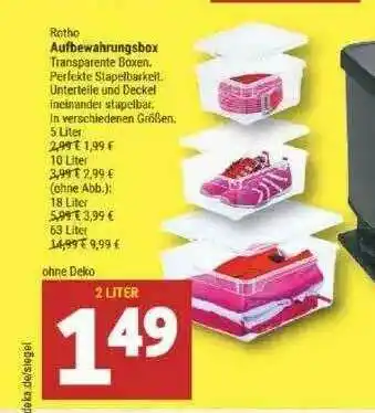 Marktkauf Rotho Aufbewahrungscbox Angebot