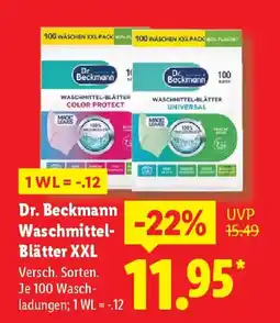 Lidl Dr. Beckmann Waschmittel- Blätter XXL Angebot