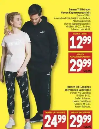 Marktkauf Damen T-shirt Oder Herren Kapuzensweatshirt Oder ⅞-leggings Oder Sweathose Angebot