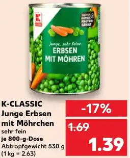 Kaufland K-CLASSIC Junge Erbsen mit Möhrchen Angebot