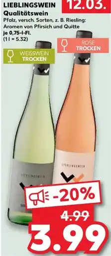 Kaufland LIEBLINGSWEIN Qualitätswein Angebot