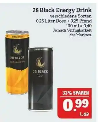 Marktkauf 28 Black Energy Drink Angebot
