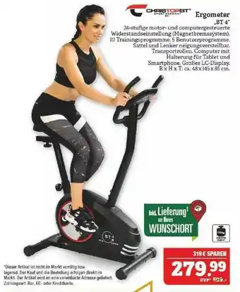 Marktkauf Christopeit Ergometer „bt 4“ Angebot