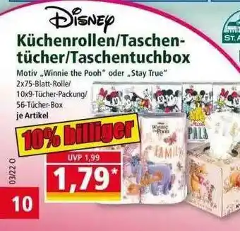 Norma Disney Küchenrollen Taschentücher Taschentuchbox Angebot