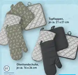 Aldi Nord Crofton Topflappen-und Ofenhandschuhe-Set Angebot