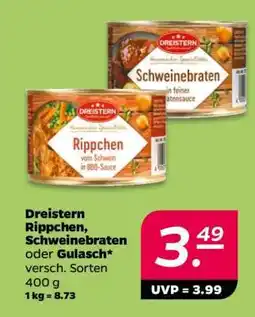 NETTO Dreistern Rippchen, Schweinebraten oder Gulasch Angebot