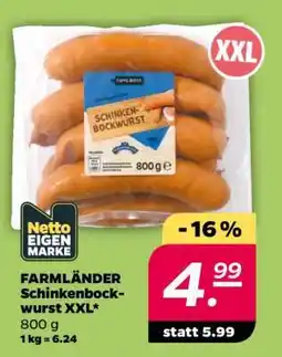 NETTO FARMLÄNDER Schinkenbockwurst XXL Angebot