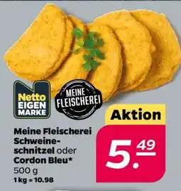 NETTO Meine Fleischerei Schweineschnitzel oder Cordon Bleu Angebot