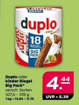 NETTO Duplo oder Kinder Riegel Big Pack Angebot