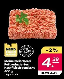 NETTO Meine Fleischerei Fettreduziertes Hackfleisch gemischt Angebot