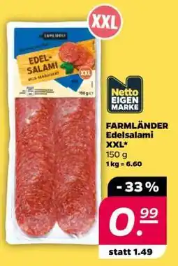 NETTO FARMLÄNDER Edelsalami XXL Angebot