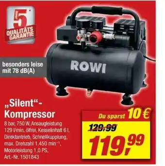 toom Baumarkt „silent”- Kompressor Angebot