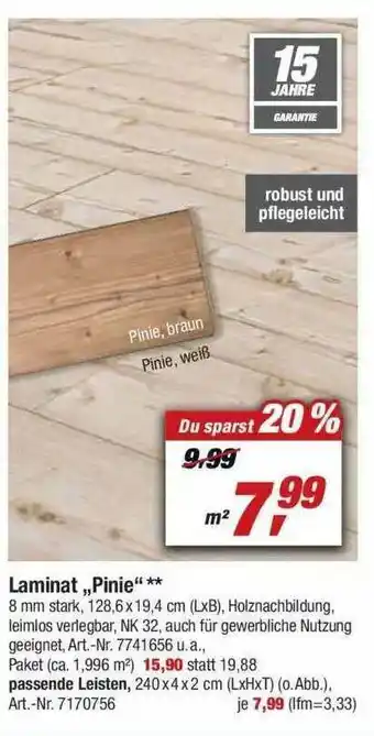 toom Baumarkt Laminat „pinie” Angebot
