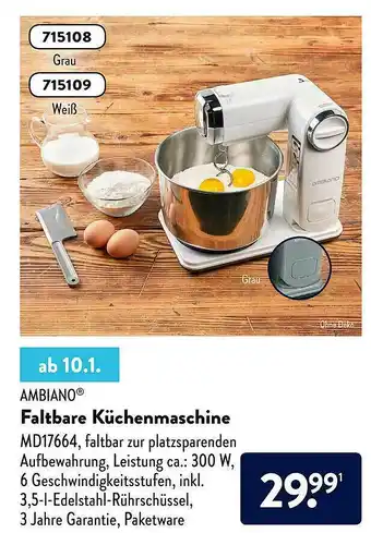 Aldi Süd Ambiano Faltbare Küchenmaschine Angebot