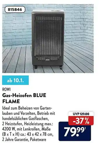 Aldi Süd Rowi Gas-heizofen Blue Flame Angebot