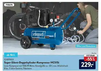 Aldi Süd Scheppach Super-silent-doppelzylinder-kompressor Hc51si Angebot