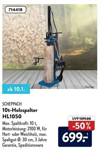 Aldi Süd Scheppach 10t-holzspalter Hl1050 Angebot