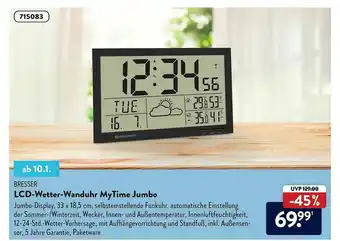 Aldi Süd Bresser Lcd-wetter-wanduhr Mytime Jumbo Angebot