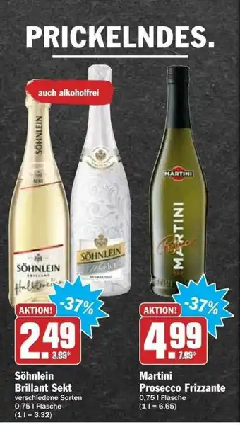 dodenhof Söhnlein Brillant Sekt Martini Prosecco Frizzante Angebot