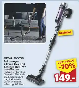 Famila Nord West Rowenta Akkusauger X-Force Flex 9.60 Allergy RH2037 Angebot