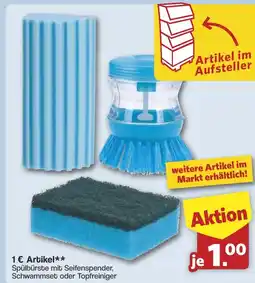 Famila Nord West Spülbürste mit Seifenspender, Schwammset oder Topfreiniger Angebot