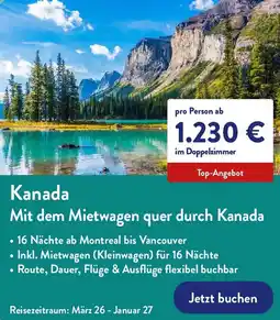 Aldi Nord Kanada Mit dem Mietwagen quer durch Kanada Angebot