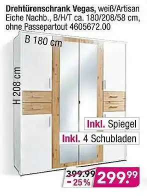 Möbel Boss Drehtürenschrank Vegas Angebot