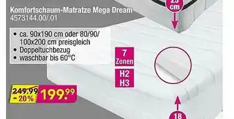 Möbel Boss Komfortschaum-matratze Mega Dream Angebot