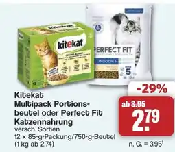 Famila Nord West Kitekat Multipack Portionsbeutel oder Perfect Fit Katzennahrung Angebot