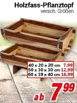 CENTERSHOP Holzfass-Pflanztopf Angebot