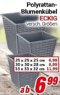 CENTERSHOP Polyrattan Blumenkübel ECKIG Angebot