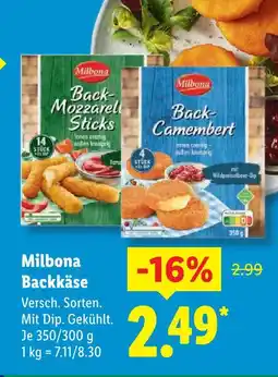 Lidl Milbona back-mozzarella sticks Angebot