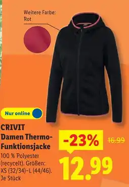 Lidl Crivit damen thermo-funktionsjacke Angebot