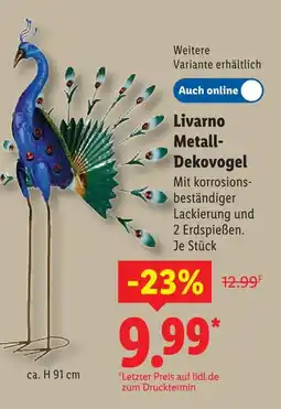 Lidl Livarno metall-dekovogel Angebot