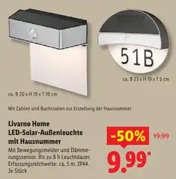 Lidl Livarno home led-solar-außenleuchte mit hausnummer Angebot