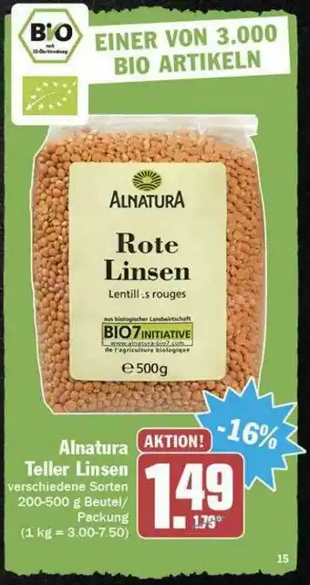 Hit Alnatura Teller Linsen Angebot