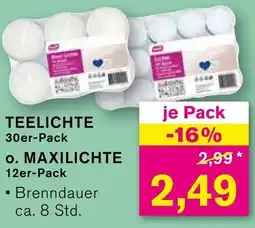 KODi TEELICHTE 30er-Pack o. MAXILICHTE 12er-Pack Angebot
